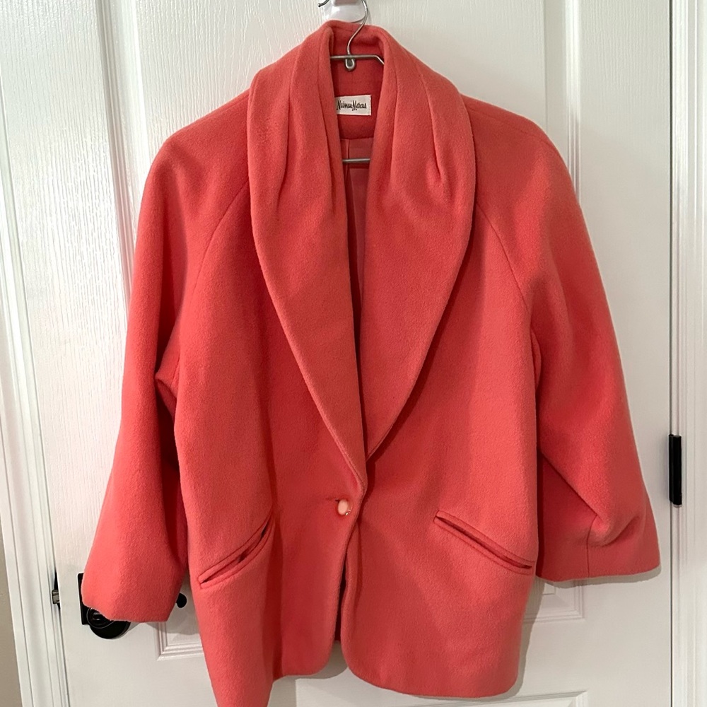 Neiman Marcus Coral Winter Peacoat M